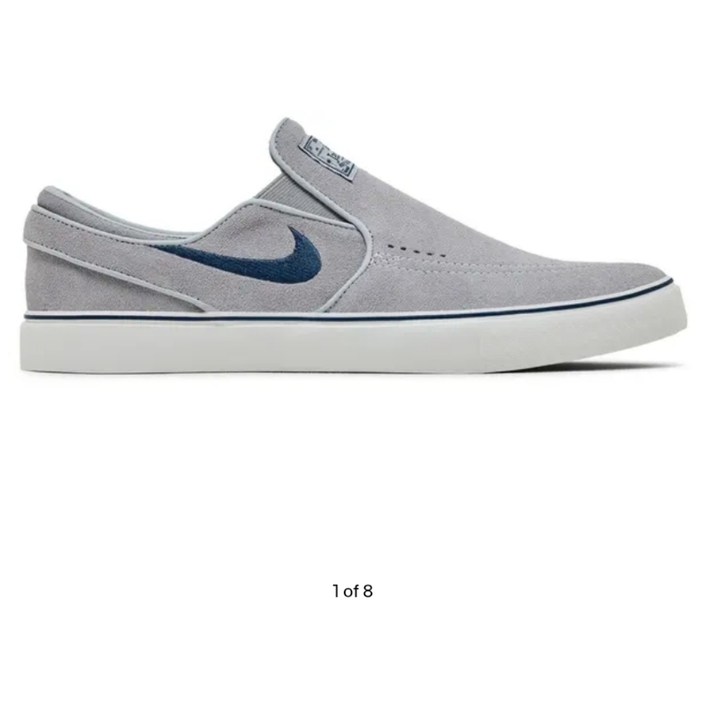 Nike Mens SB Janoski + Slip On Skate Shoes Grey/navy